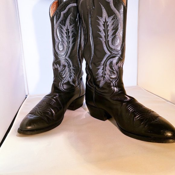 Tony Lama black cowboy boots - Picture 2 of 5